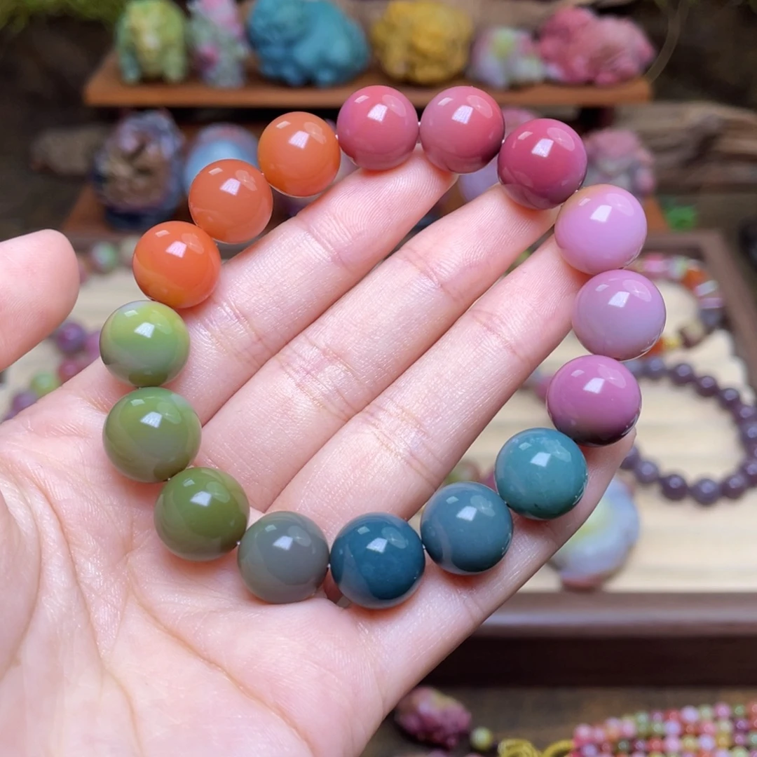 旺***牛玛瑙/玉髓未镶嵌珠宝半成品盐源玛瑙色标高品串