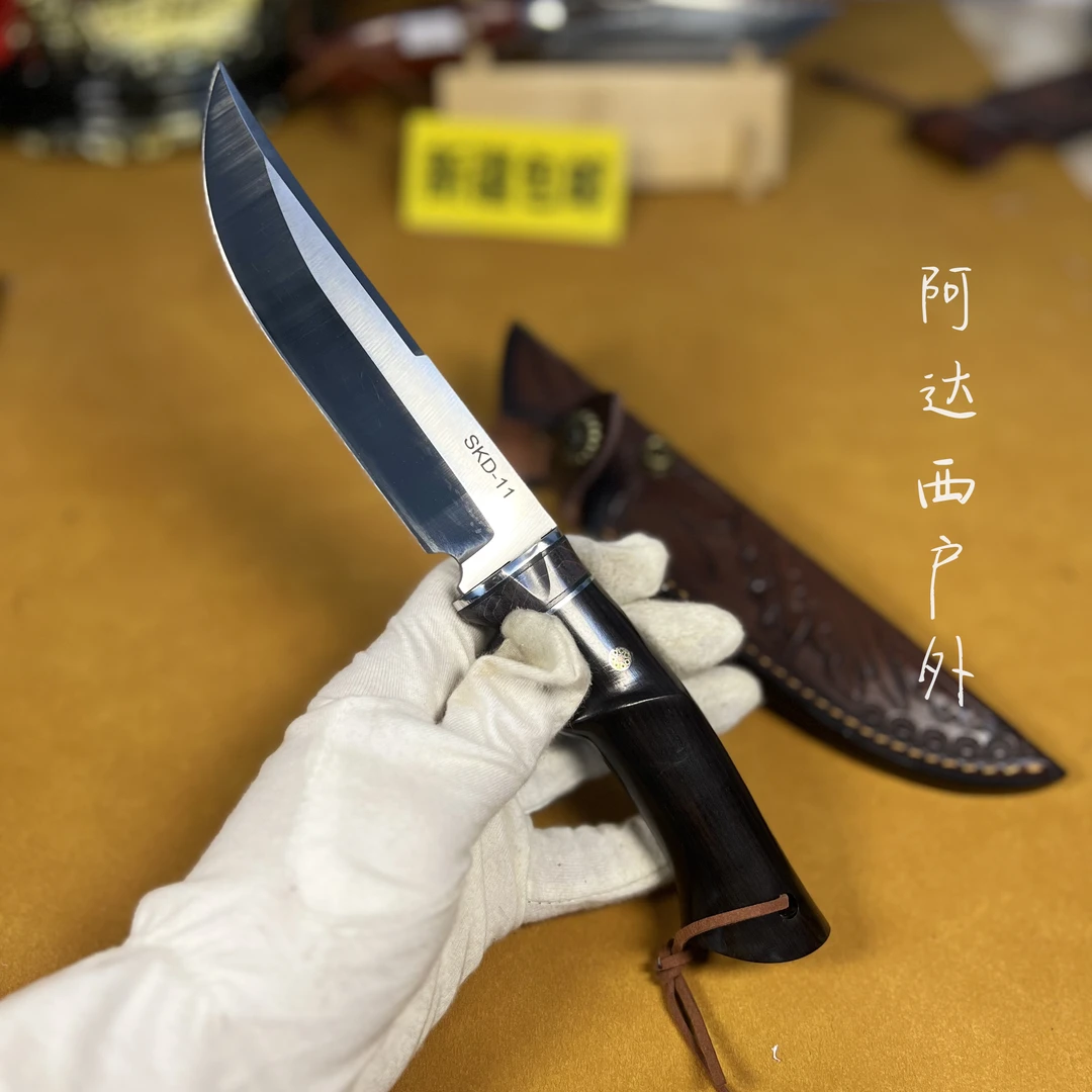 新疆包邮【沃克】手工锻打SKD-11钢户外露营吃手把肉小刀