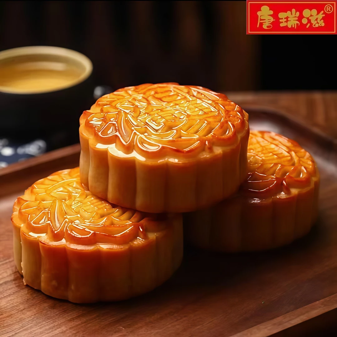 唐瑞滋月饼蛋黄莲蓉蛋黄豆沙老五仁广式传统皮薄陷足中秋糕点零食