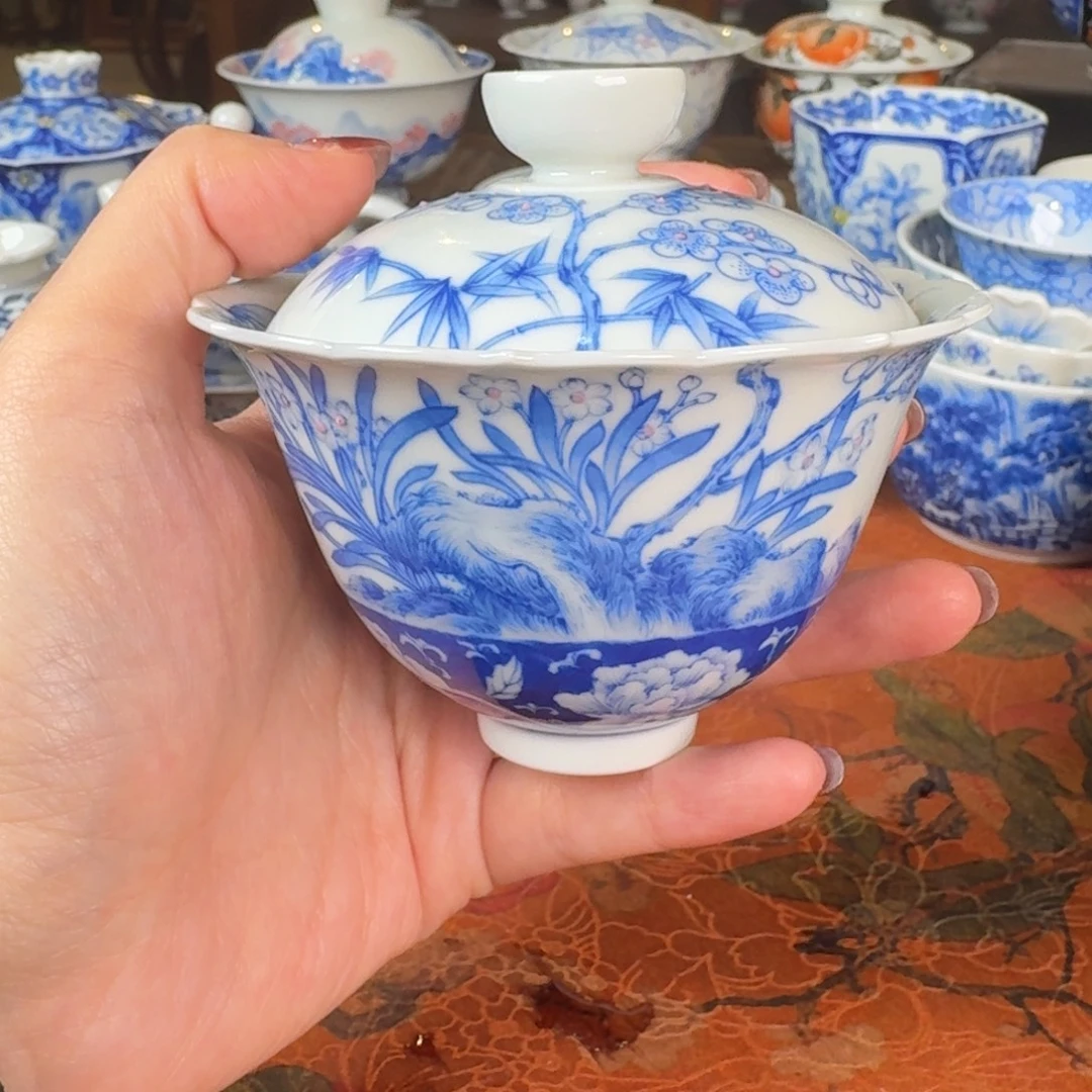 青樵轩水仙花盖碗