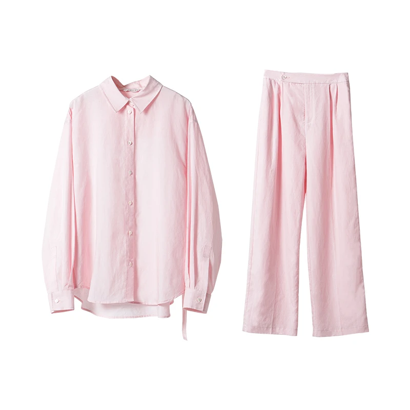 漂亮姐姐的早八挚爱 慵懒收腰衬衫/休闲裤QD241002