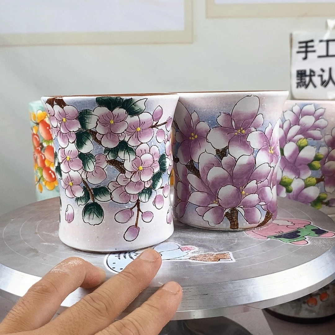 花盆紫砂红陶手绘盆28包邮