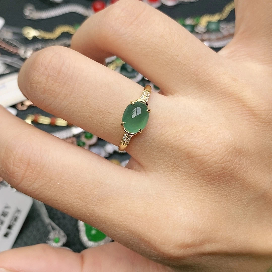 翡翠银S925镶嵌戒指