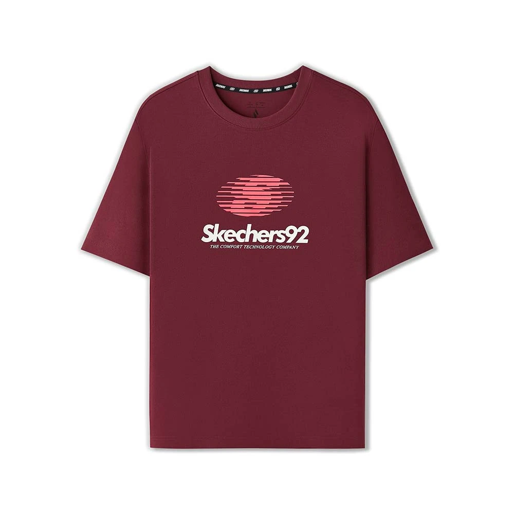 斯凯奇官方男女同款宽松运动打底衫针织舒适短袖T恤衫L225U049