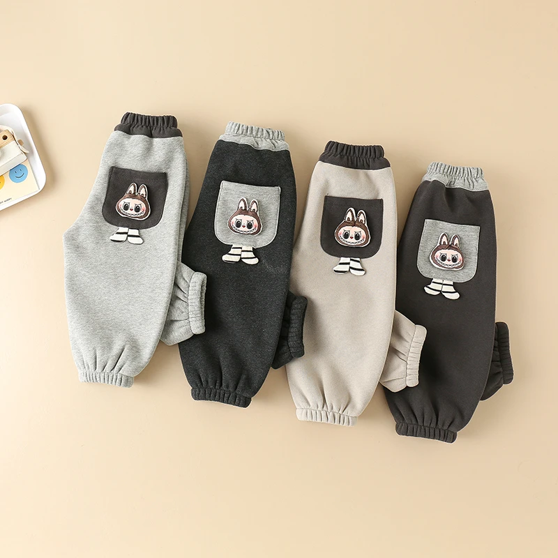 【加绒】2025秋冬新款加绒保暖长裤儿童时尚卡通休闲卫裤男女宝加厚