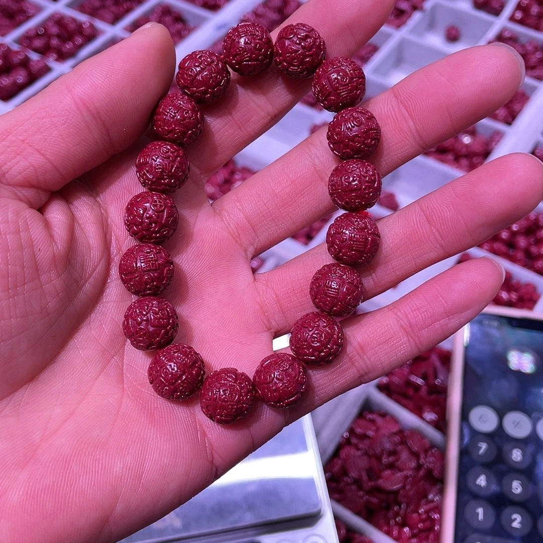 天然辰砂紫金砂12毫米百福17颗送一颗