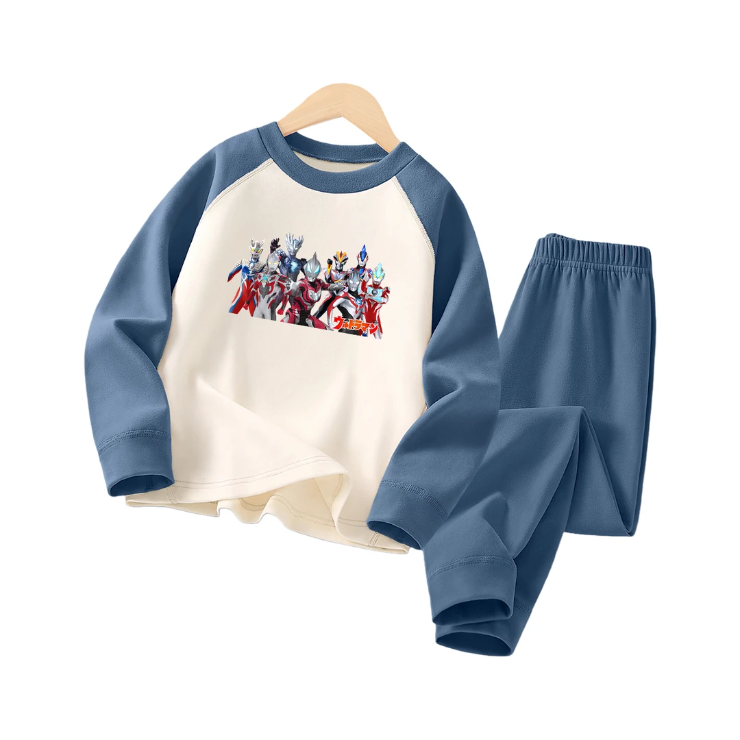 奥特曼男童保暖内衣套装秋冬儿童秋衣秋裤小童打底睡衣宝宝棉毛衫