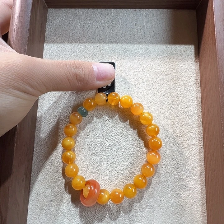 蜜蜡未镶嵌手串9.3mm蜜蜡手串