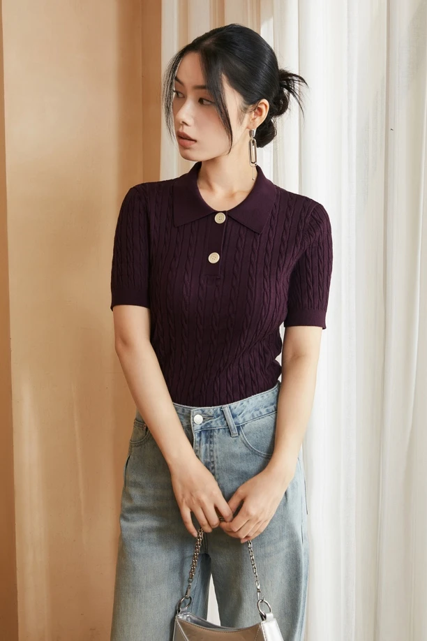 【夏季上新】酒红色polo衫