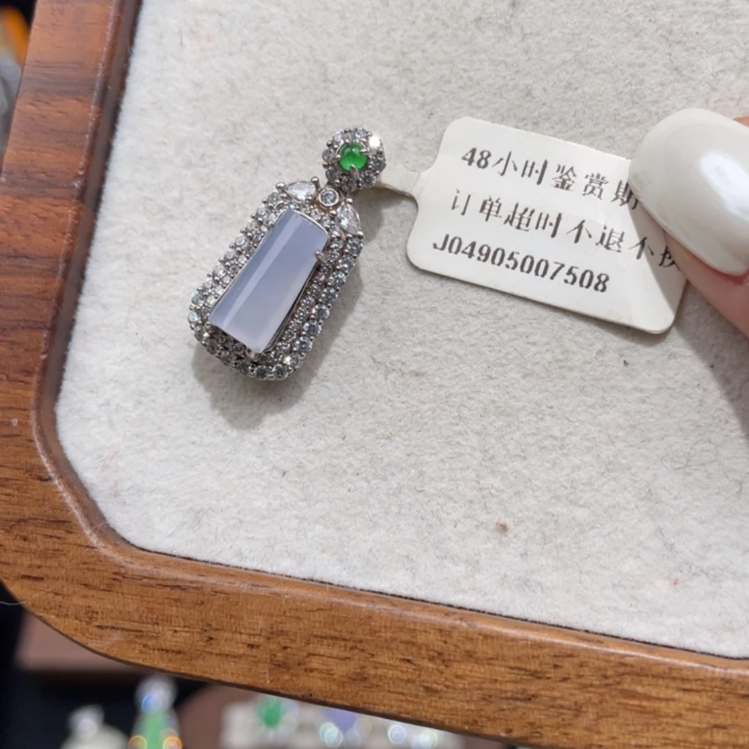 翡翠银S925镶嵌吊坠(不含链)
