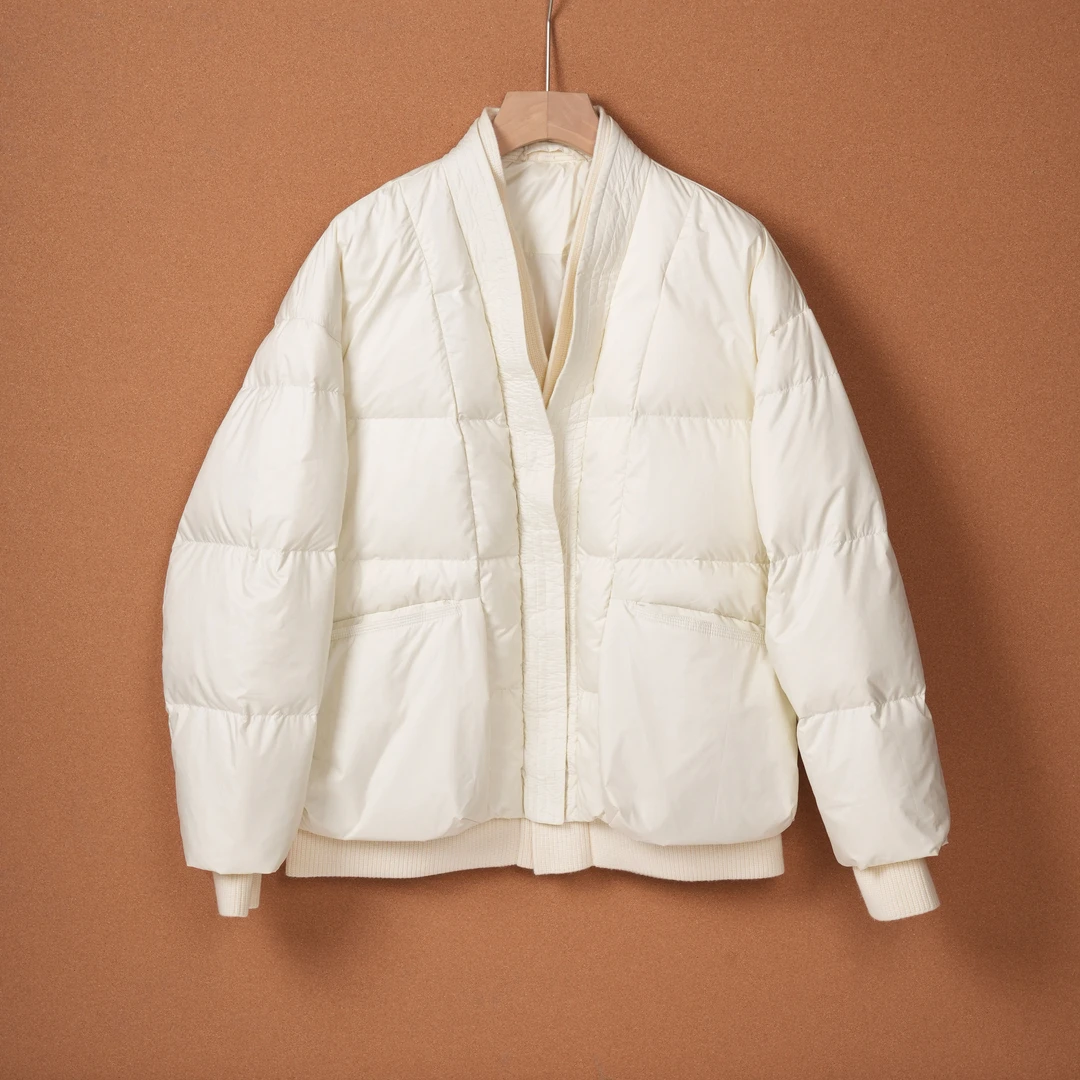 90白鸭绒休闲保暖纯色简约宽松百搭厚款男士羽绒服 1008