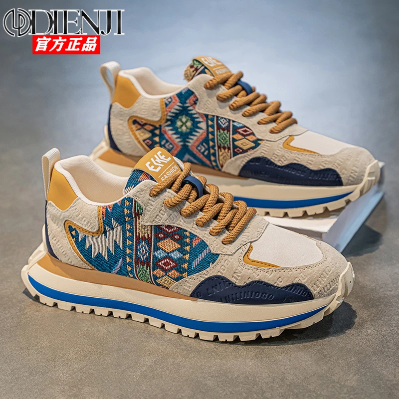 男鞋2025新款春季布面百搭增高厚底爆款运动休闲ins潮鞋老爹鞋子