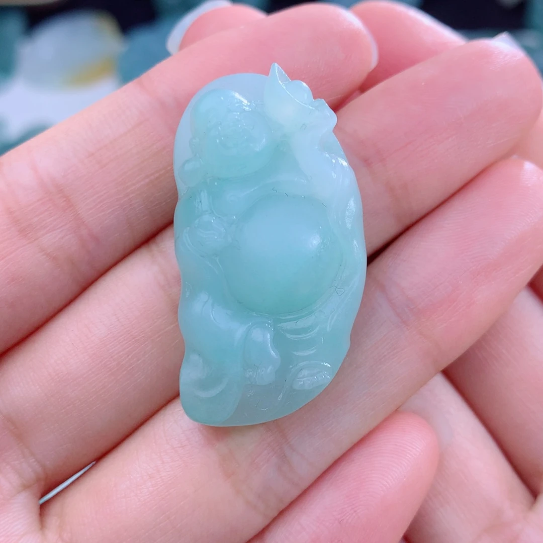 未镶嵌定制翡翠逍遥佛