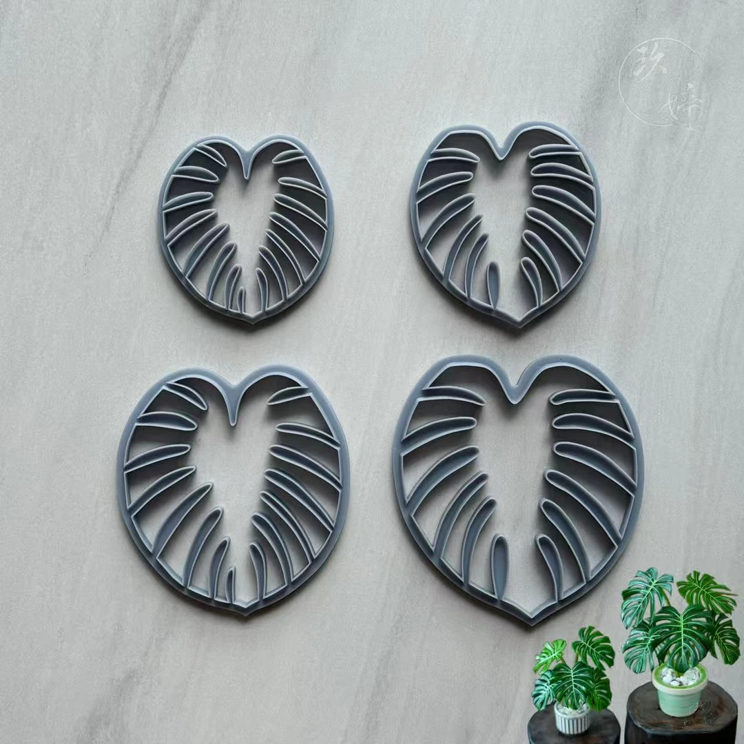 玖婷花意堂树脂粘土“龟背竹“叶片切模