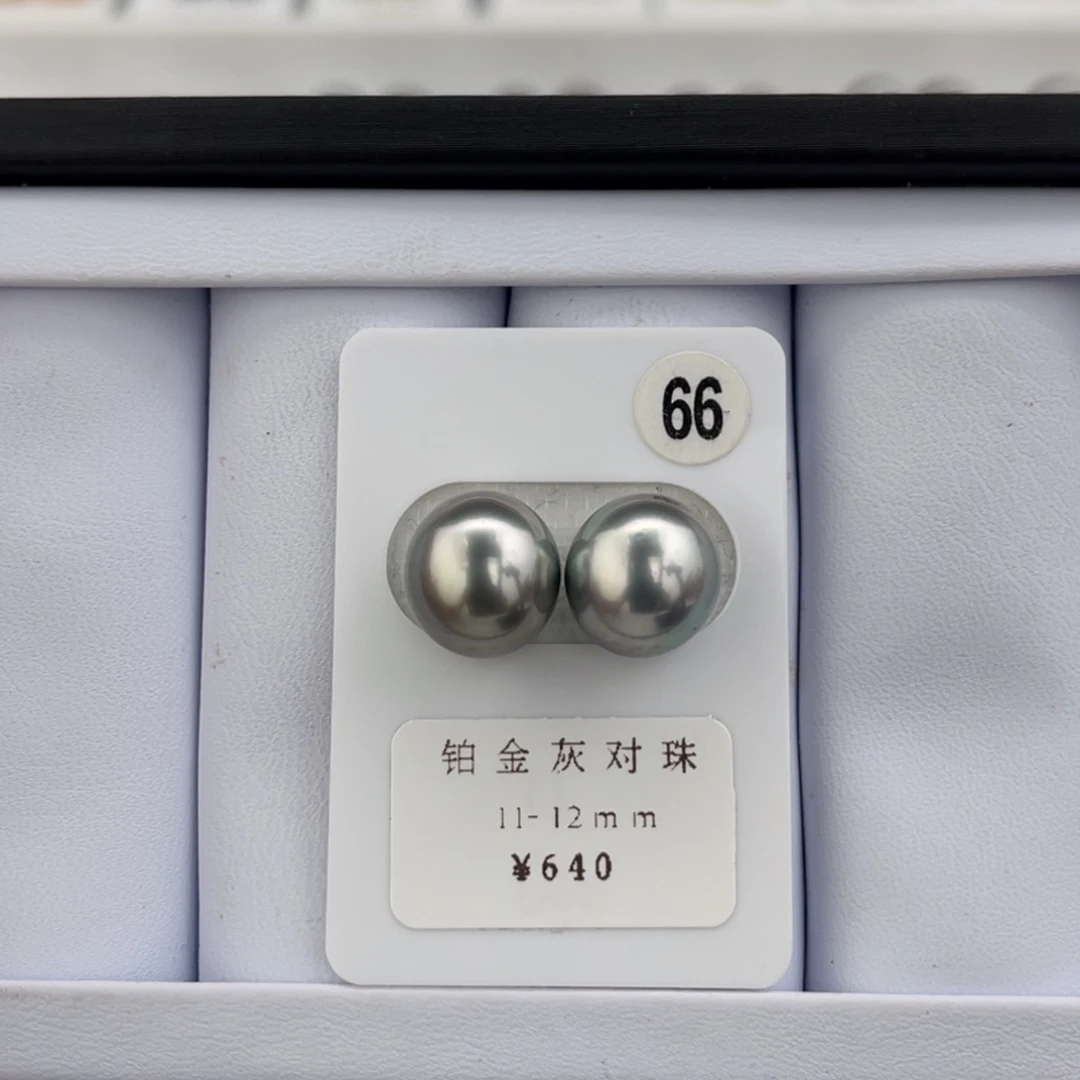 未镶嵌海水珍珠铂金灰椭圆