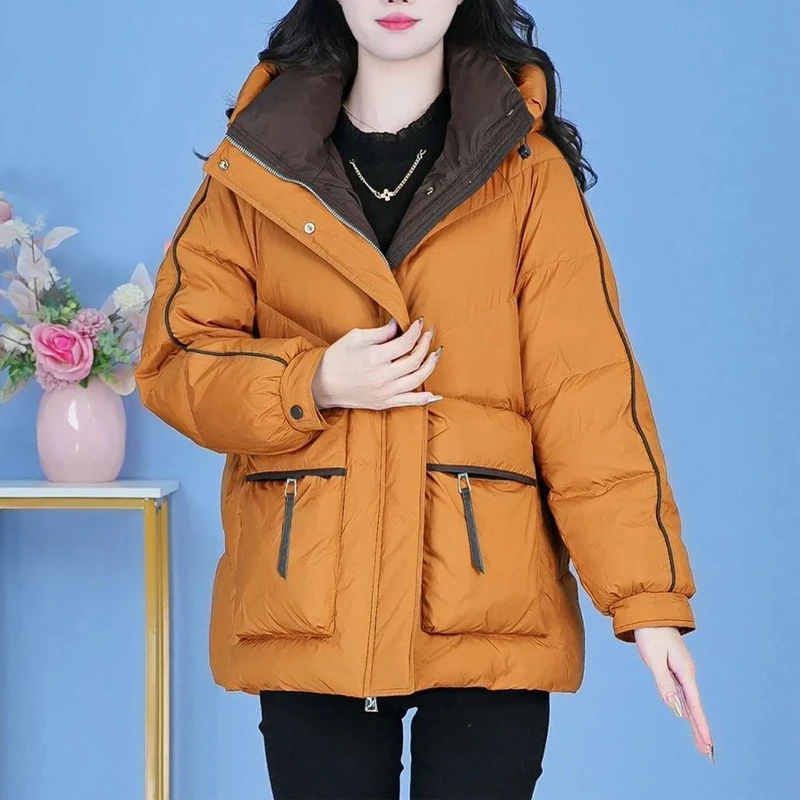 2026新款韩系时尚减龄气质显瘦设计感衣服女显瘦潮流连帽长袖棉服