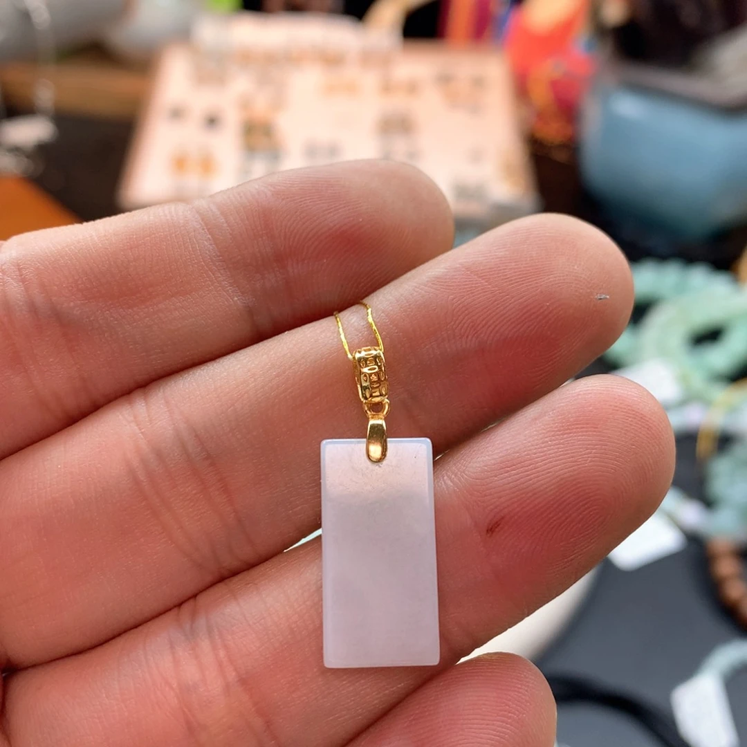 颈饰银S925镶嵌翡翠