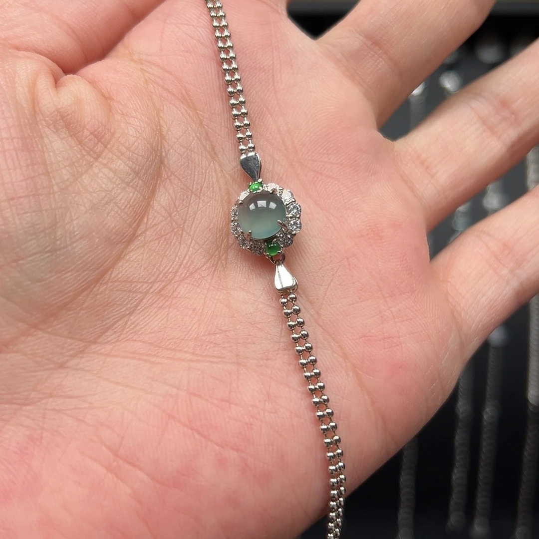 翡翠银S925镶嵌手链