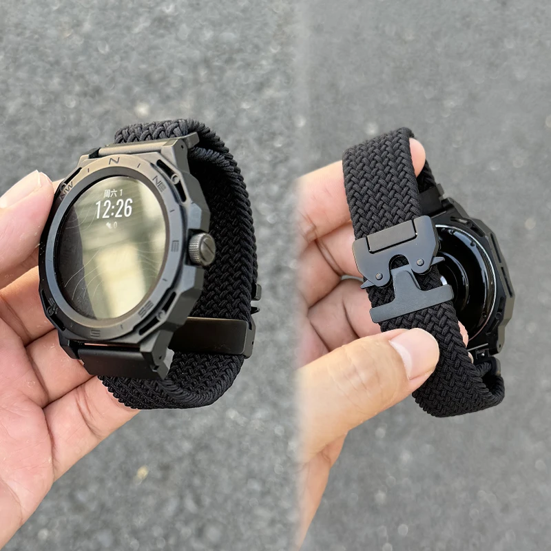 适用降落伞磁吸扣华为手表GT Cyber一体表壳表带编织尼龙运动男女