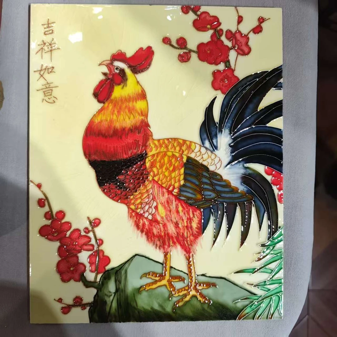 【贝尔微瑕】手工绘制创意陶瓷20*25隔热垫带绒布