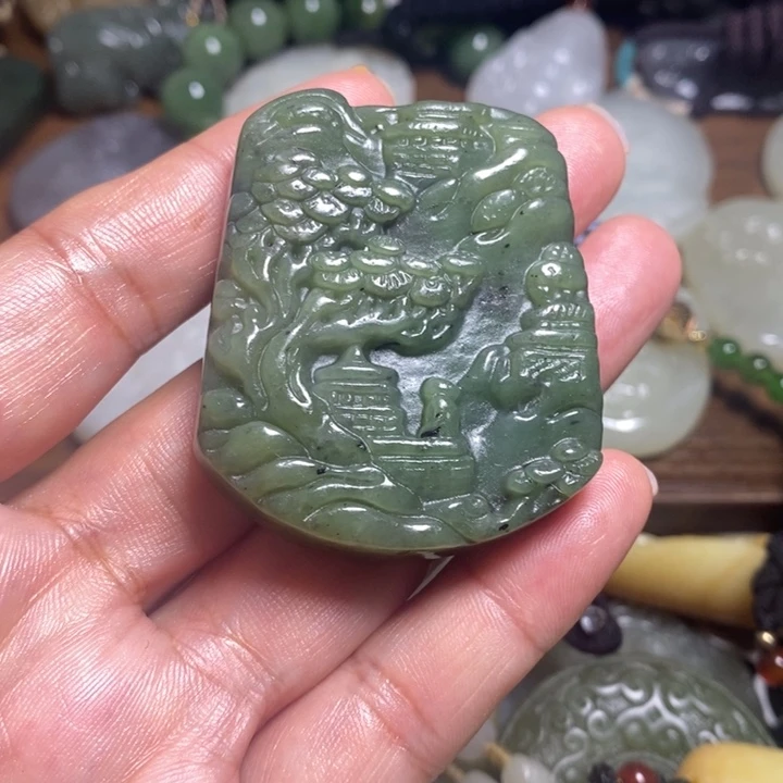 和田玉未镶嵌车挂