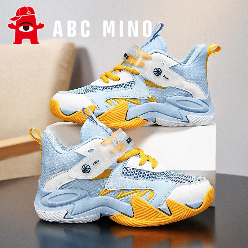 ABC MINO男童鞋子篮球鞋夏季儿童单网面运动鞋透气网鞋减震中大童