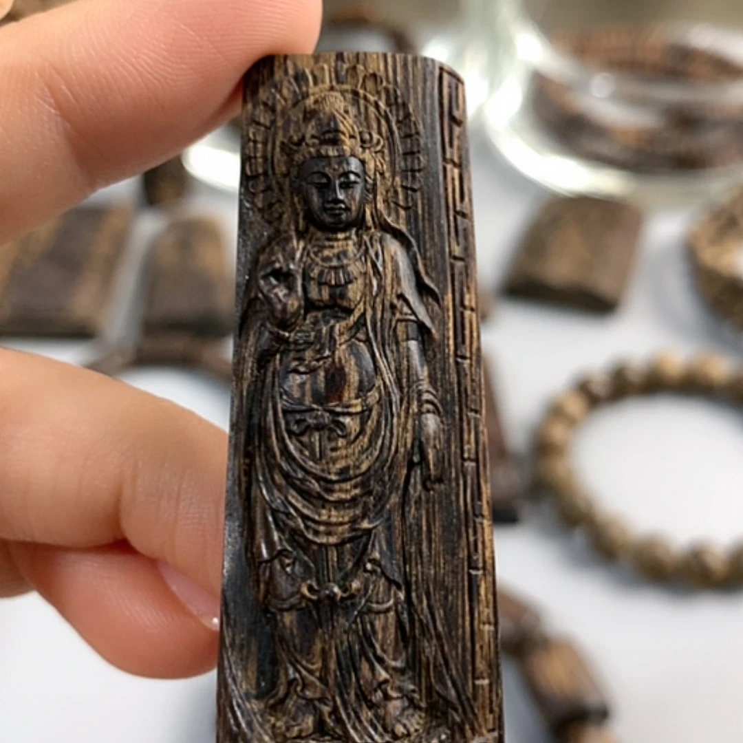 【闪购商品】沉香手串爷***何文莱黑棋9克观音姐姐沉