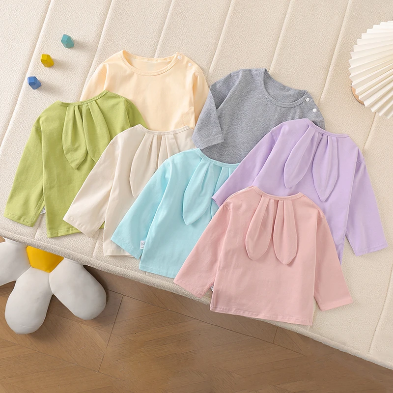 【萌7】纯棉无骨宝宝春秋洋气长袖韩版打底衫男童女童上衣④