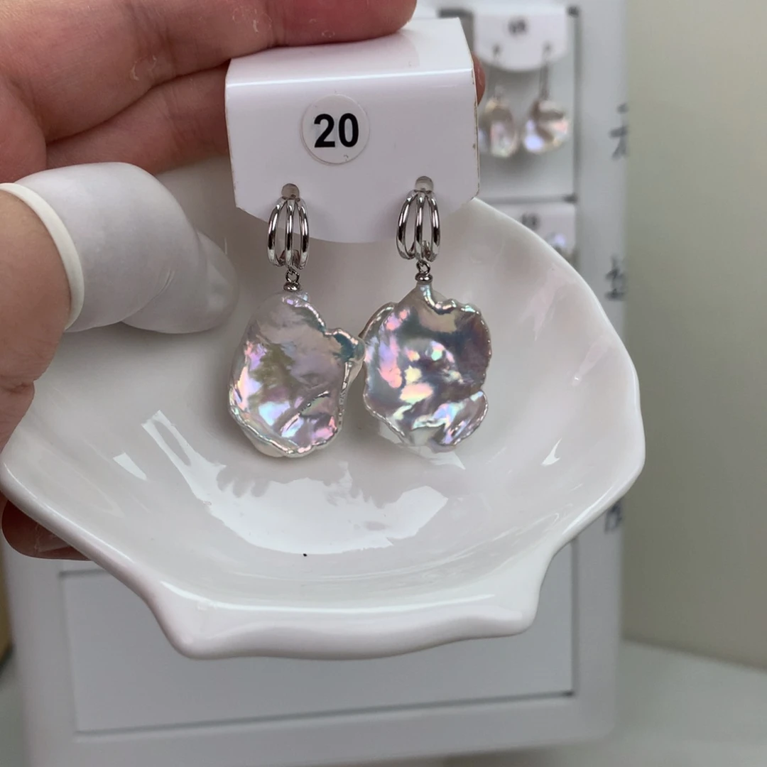 无非金属巴洛克耳饰花瓣➕S925