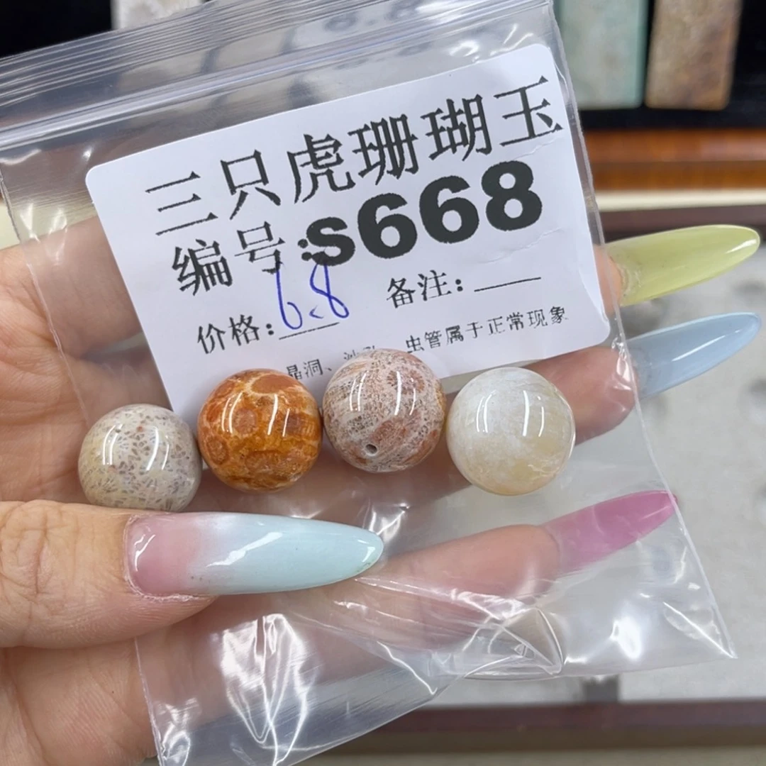 不***嘟硅化珊瑚（珊瑚玉）h银S925镀金镶嵌