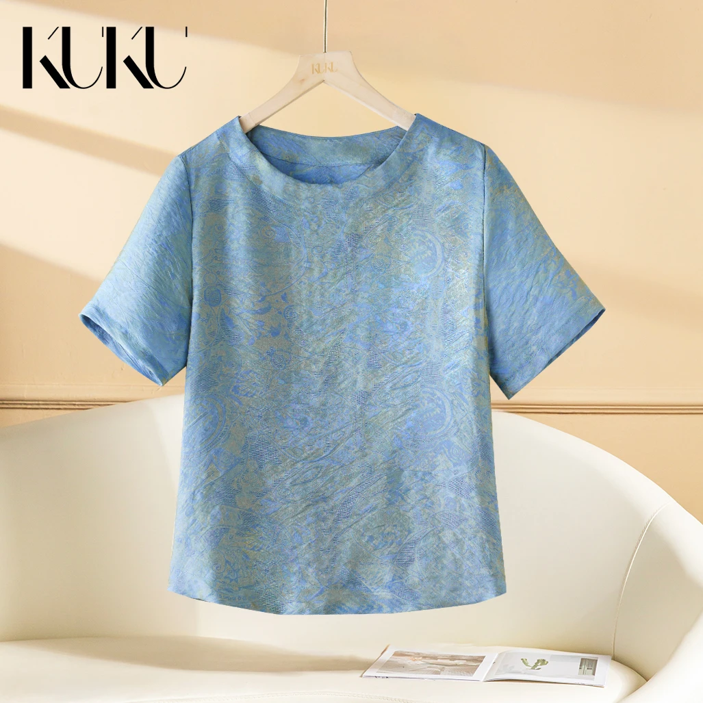 花田沁雪～夏季冰感人丝显瘦新款百搭T恤6018