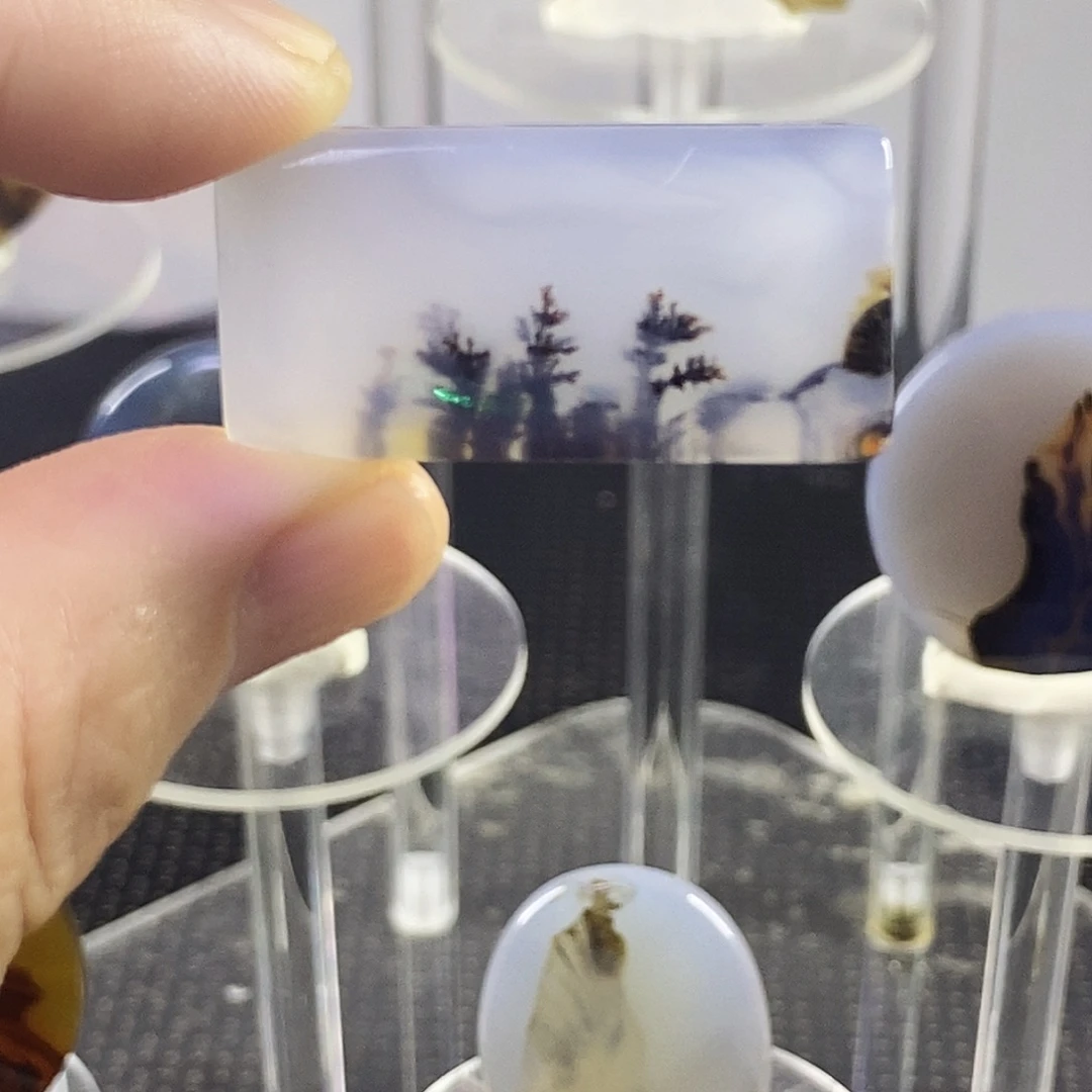 合成碳硅石非金属时尚图纹画面石饰品