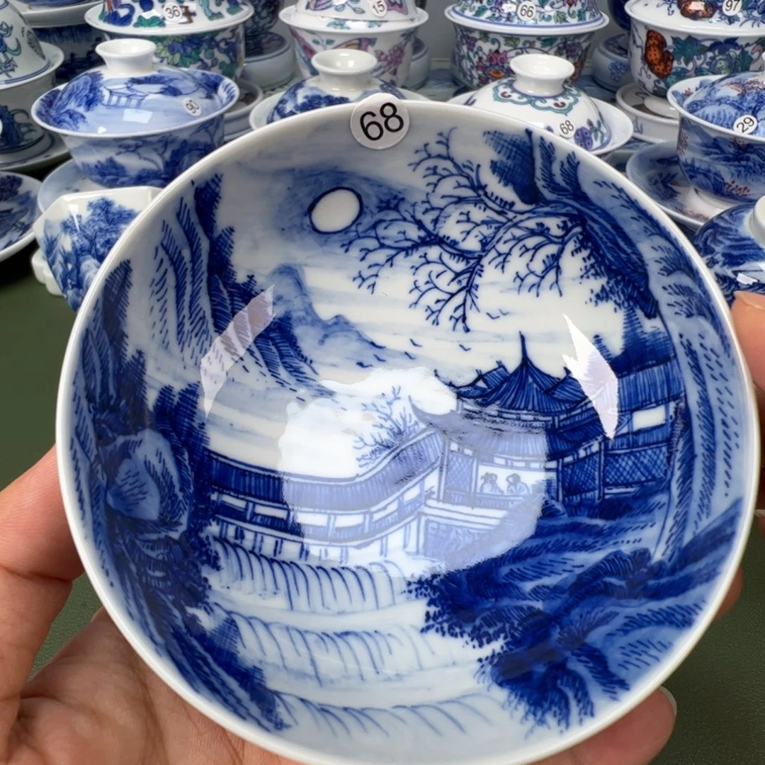 景德镇纯手工纯手绘茶具木木68