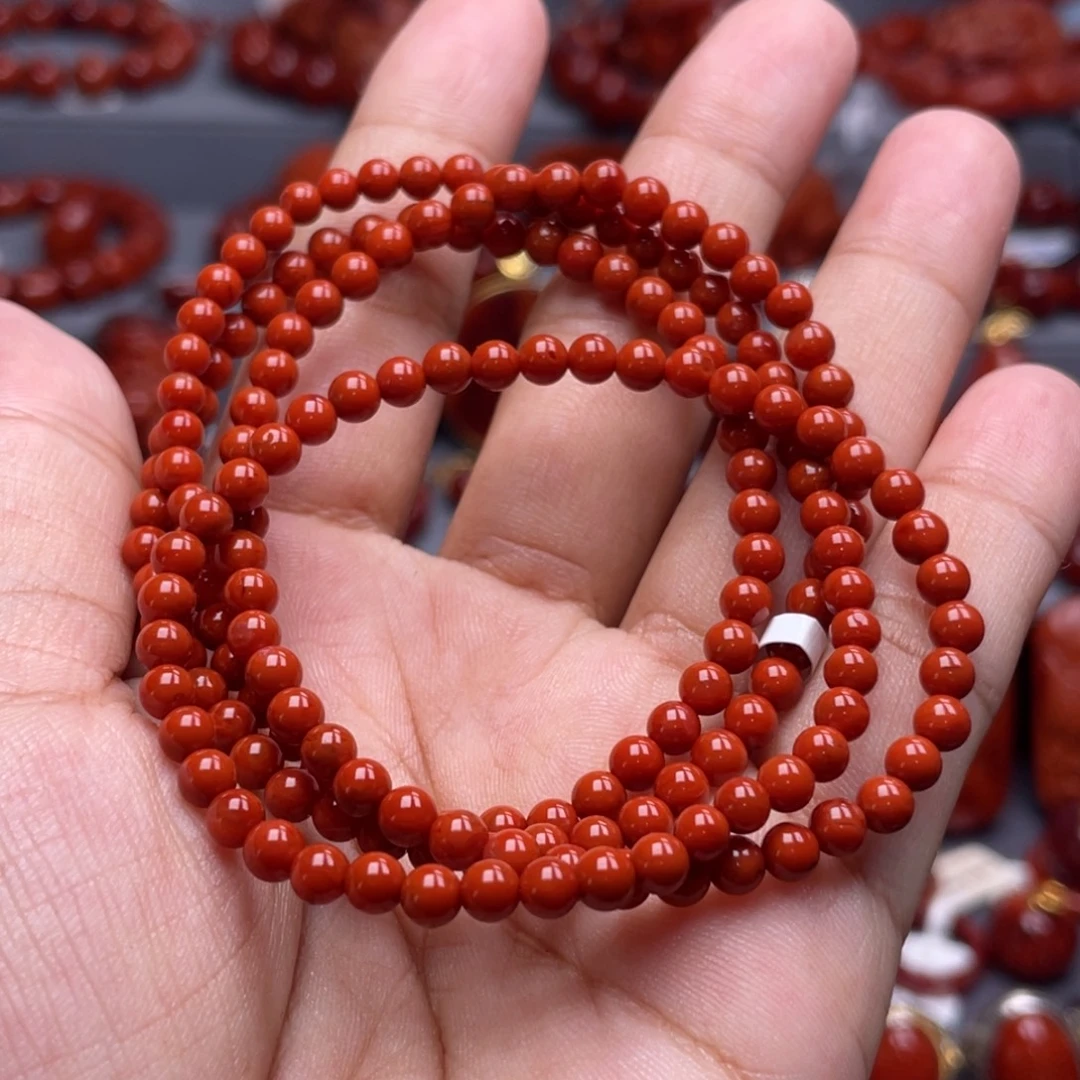 南红玛瑙未镶嵌珠宝奇石多圈4mm