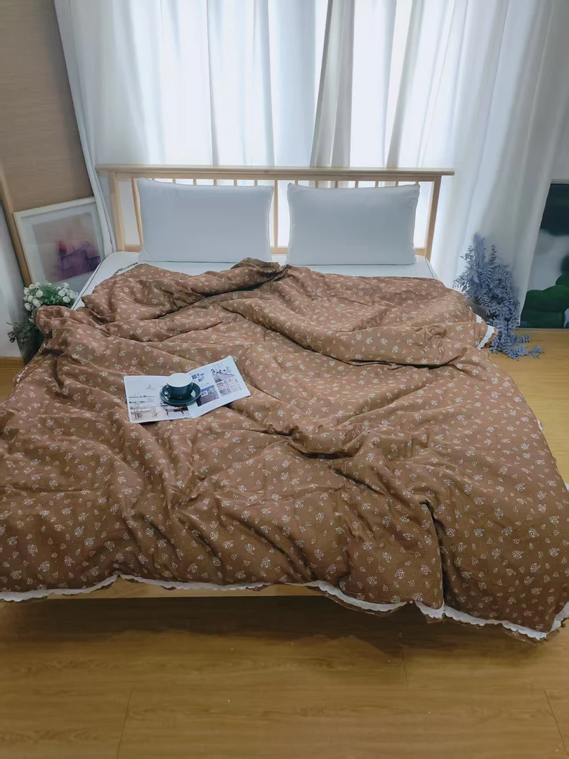 双层纱花边款双人被套标准200*230微瑕～M82
