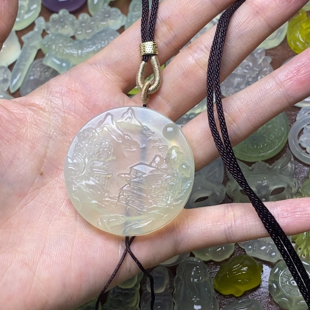 娜****蛇纹石玉合金项链