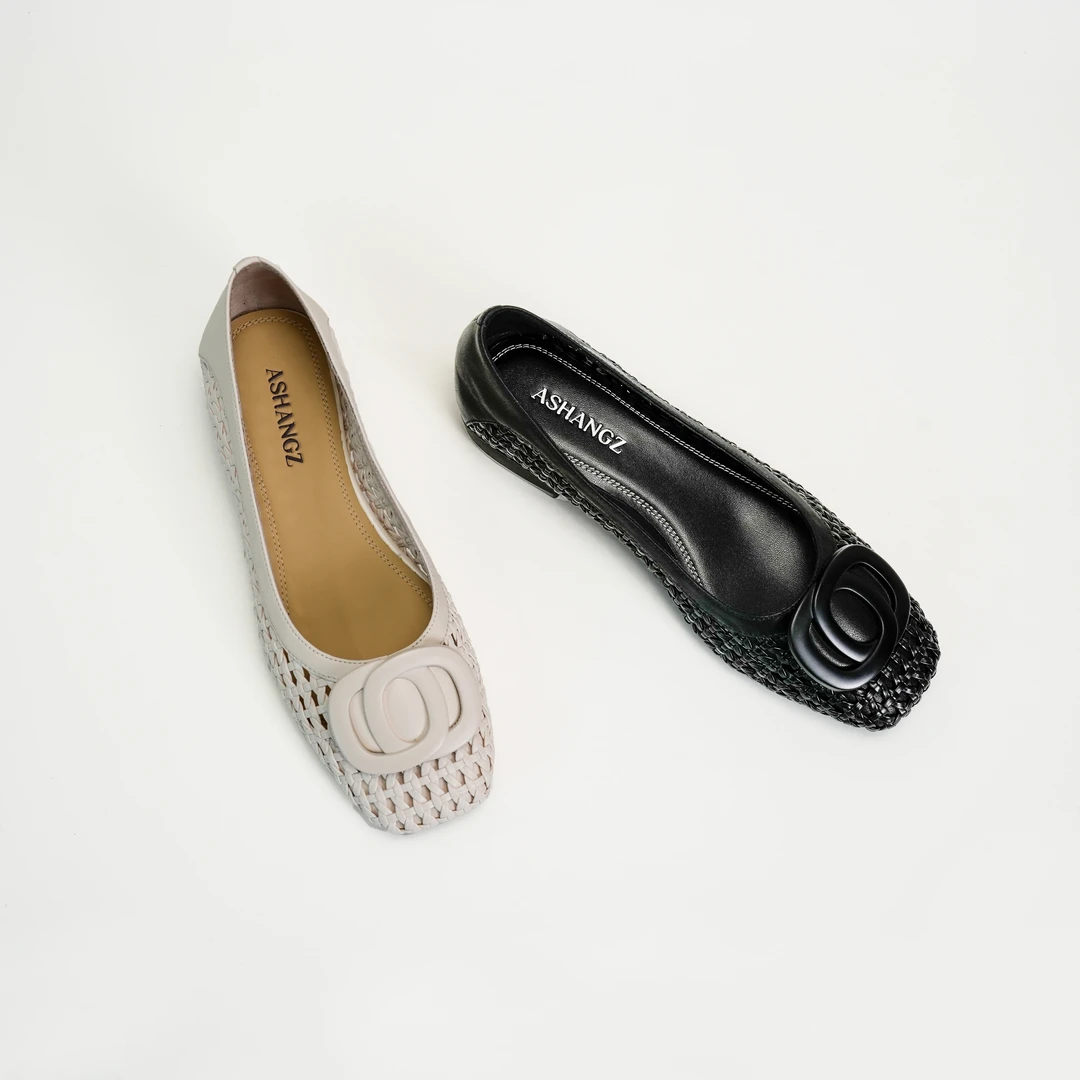 2.5厘米/低跟洞洞单鞋手工编织软底软面贴肤舒适时尚镂空