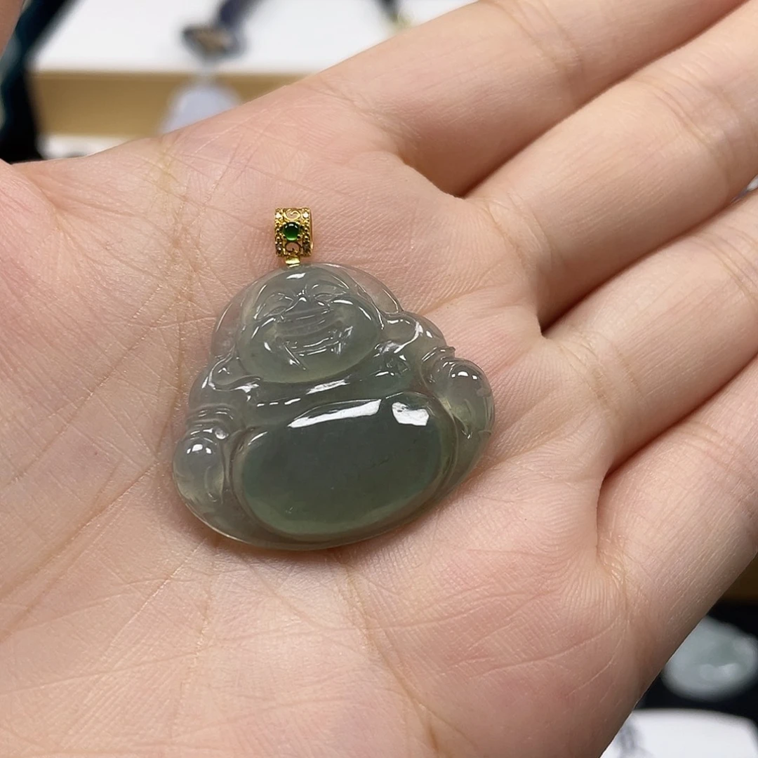 颈饰未镶嵌翡翠天然翡翠佛公吊坠一件18号