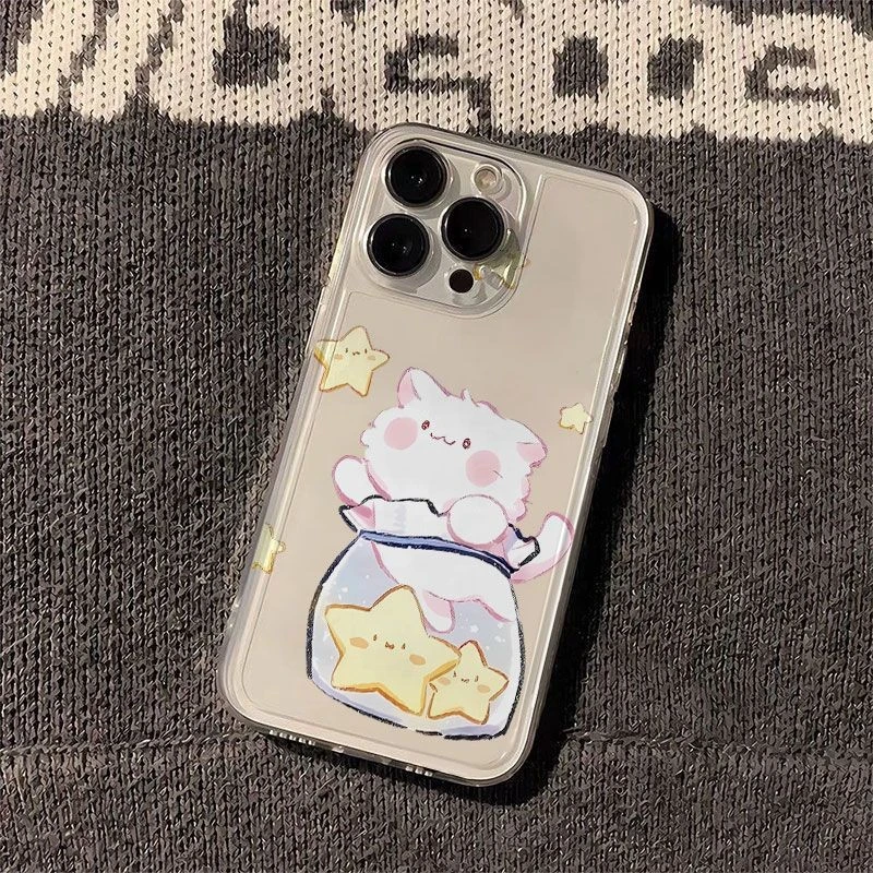 接星星猫猫太空手机壳适用于苹果16透明iphone14保护壳1512pro
