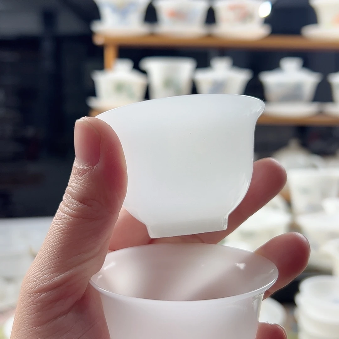 朔***人素烧璞玉油润型2个装60ml反口杯