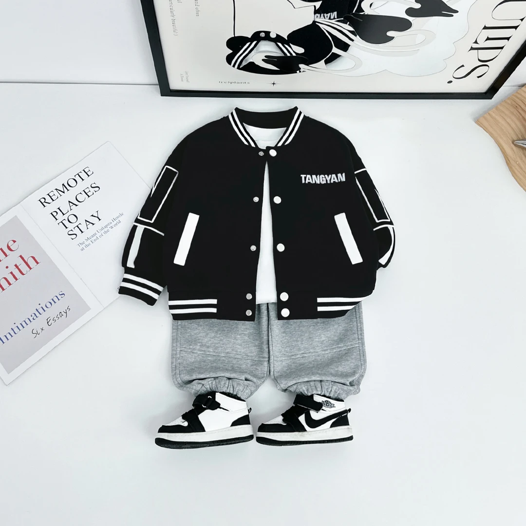 男童外套春秋款儿童棒球服2025秋新款秋装 HZ25633 悠悠童话童装