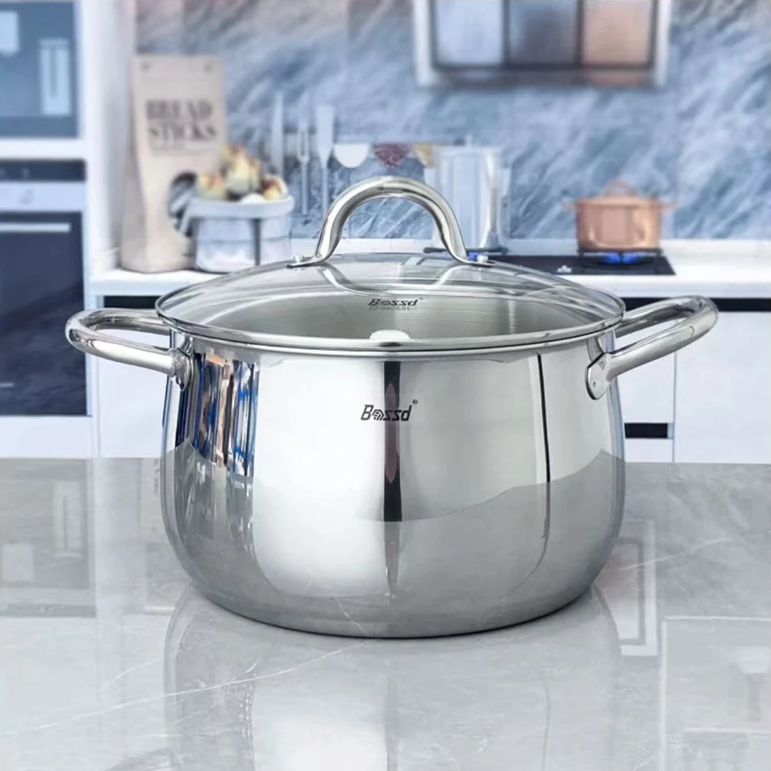 bossd博世德18/10不锈钢高端加厚三层钢一体胀型汤锅24*14cm