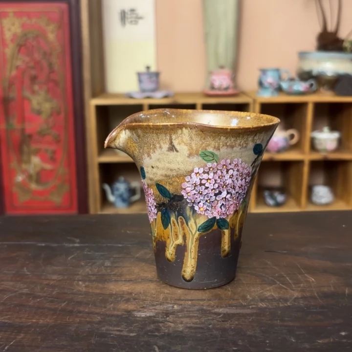 柴烧纯手工手绘陶瓷