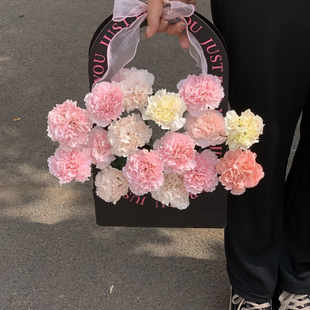 网红款康乃馨混搭手提女神节教师节无备注随机配送色系同城送货