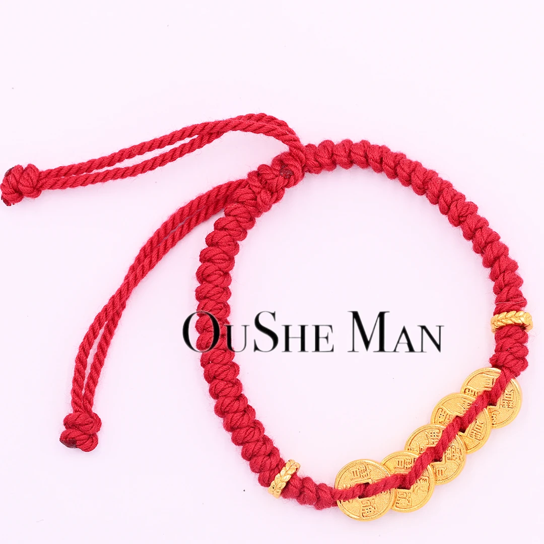 R五帝钱红绳编制手链 多样性发货 72284