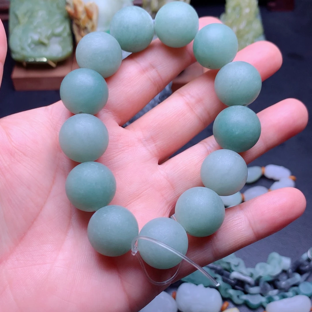 定制翡翠未镶嵌成**迹手串