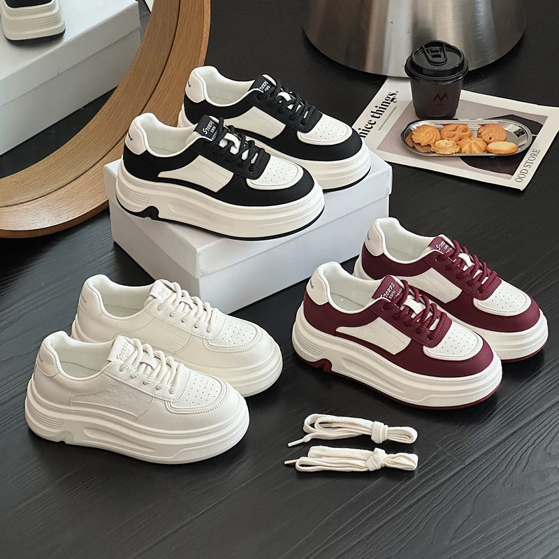 【增高6CM】真皮小白鞋女2025秋冬季新款加绒女鞋百搭运动休闲鞋266