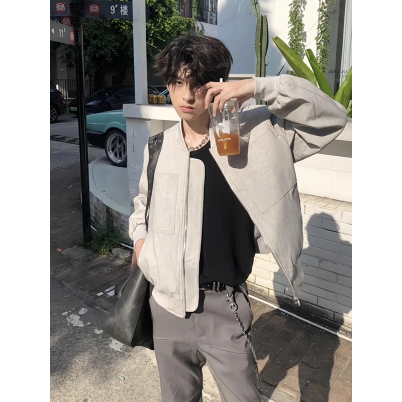cleanfit飞行员夹克男款春秋季美式痞帅高级感外套潮牌短款棒球服