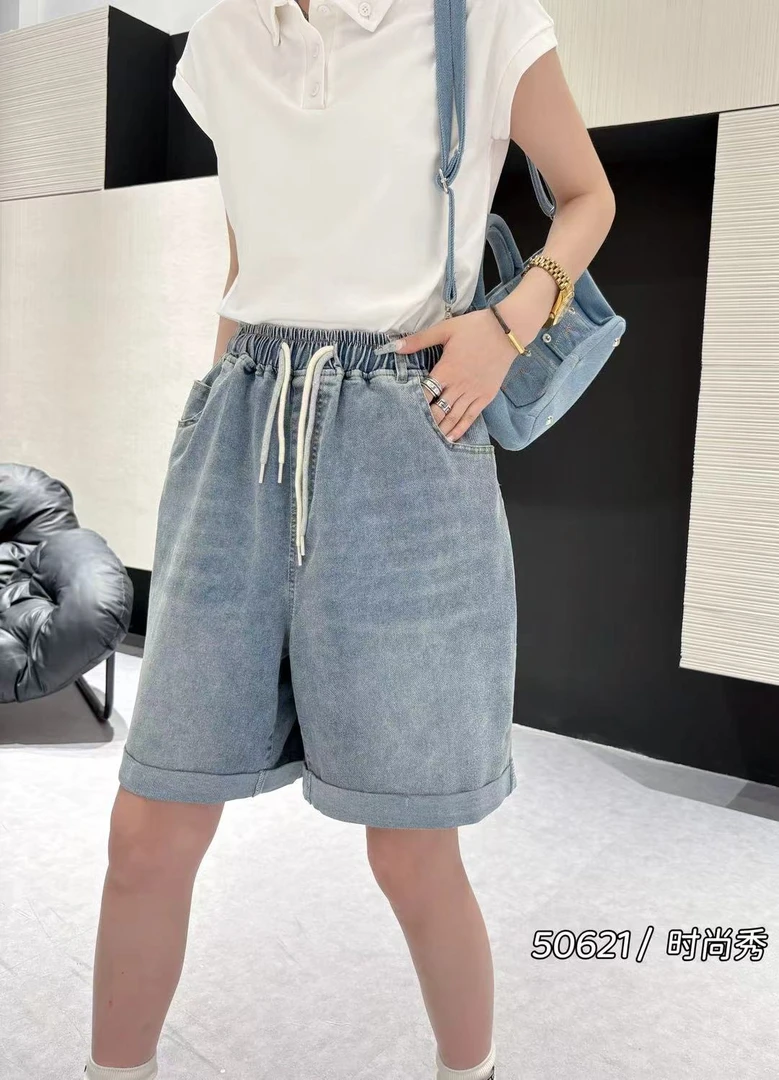 夏季万能腰五分短裤
