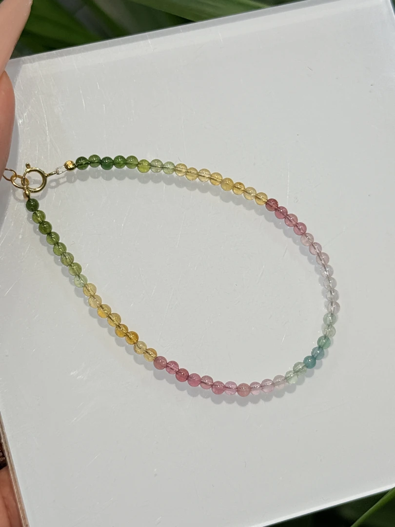 天然碧玺手链2.7mm左右多样性发一